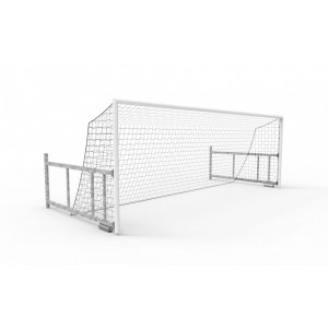 But de football repliable - 8 joueurs - Dimensions : 6 x 2,10 ou 5 x 2 m - Acier ou aluminium