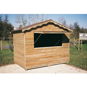 Buvette en bois - Dimensions (l x P) : 2 x 3 m - Épaisseur bois : 15 mm