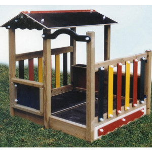 Cabane bois enfants - Dimensions : encombrement hors tout : 1480 x 1500 mm