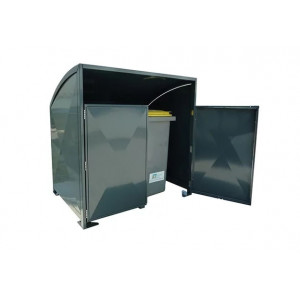 Cache conteneur en acier - Acier galvanisé - Dimensions : (L x P x H) 1450 x 1050 x 1450 mm 