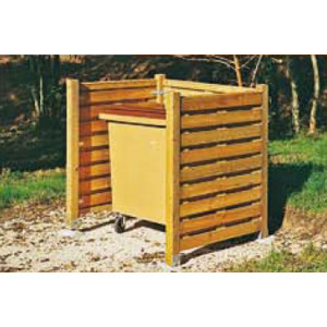 Cache conteneur en bois de pin - Dimensions (L x l x H) : 1.50 x 1.18 x 1.44