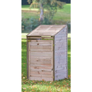 Cache conteneur simple en bois - Dimensions (cm) : l:70 cm x P:90 cm x H:115/148 cm