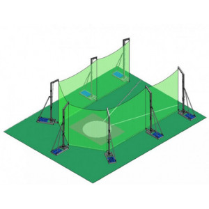 Cage disque à poser - 7 poteaux hors sol 4,50 m - à poser sans scellement