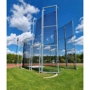 Cage lancer de marteau - Poteaux métalliques galvanisés - 6 poteaux 7,20 m et 4 poteaux 10,20 m