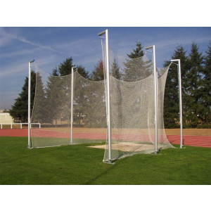 Cage pour lancer disque d'athlètisme - 7 Poteaux aluminium - Hauteur hors sol : 4,50 m