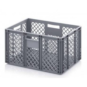 Caisse maraîcher en plastique - Dimensions (L x l x H) : 600 x 400 x 320 mm - Volume  : 64 Litres