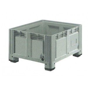 Caisse plastique 520 L à 3 semelles - Dimensions extérieures : 1200x1000x650 mm - Dimensions intérieures : 1120x920x475 mm