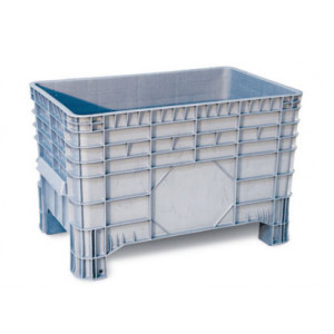 Caisse plastique avec roulettes 285 L - Dimensions extérieures : 1040x640x670 mm - Dimensions intérieures : 930 x 590 x 515 mm