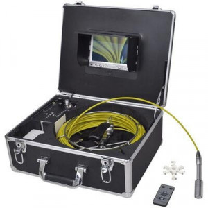 Caméra d'inspection de tuyaux 30 m avec boîtier de commande DVR - Taille de la caméra (l x L) : 23 mm x 185 mm - Taille du câble (Ø x H) : 300 mm x 110 mm 