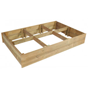 Carré potager en bois pin - Pin traité cl IV - Dim : 120 x 120 H 30 cm