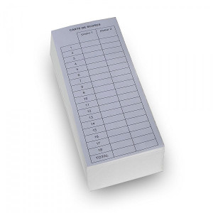 Carte de score - Dimensions (L x l) : 5,2 x 15 ou 9,5 x 15 cm