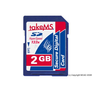 Carte mémoire HyperSpeed - Carte mémoire SD TakeMS 2GO 133x HyperSpeed