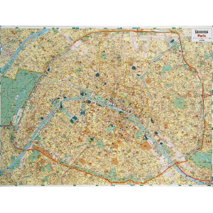 Carte Michelin de Paris - Dimensions (H x l)  :100 x 132 cm