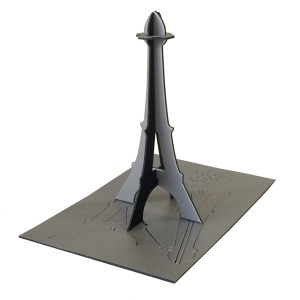 Carte Tour Eiffel 3D - Fabriquée en cuir recyclé - Carte 10 x 15 cm