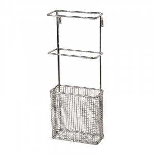 Casier pour chariot médical - Matière : Fil Inox 18 /10-Dimensions : H 395 x L 160 mm  - Niveaux : 1 ou 3 - 6 compartiments