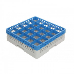 Casiers de lavage verres 25 compartiments - Dimensions : de 500 x 500 x 140 à 500 x 500 x 260 mm  - Matière : polypropylène recyclable