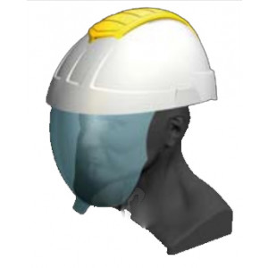 Casque de chantier avec visière - Résistance à une bille projetée à 120 m/s