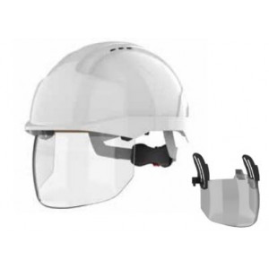 Casque de sécurité avec visière - Norme EN 397 – Ventilé – Blanc