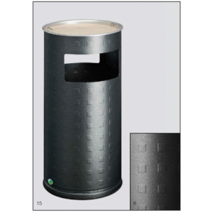 Cendrier corbeille alu - Capacité : 37,4 L - Dimensions : H.700 x Ø 320 mm -  Poids : 6 Kg