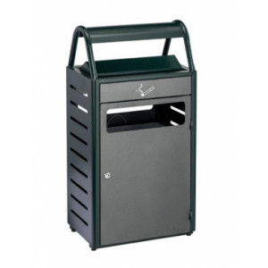 https://www.techni-contact.site/ressources/images/produits/merchandising/cendrier-corbeille-exterieur-en-acier-13123127-1.jpg - Acier - Capacité : 24 ou 48 L - Utilisation en extérieur - Fixation au sol