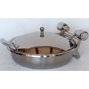 Chafing dish à induction 5,8 L - Grand diamètre couvercle transparent ou en verre