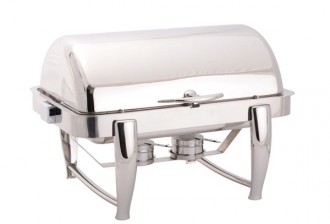 Chafing dish rectangulaire à couvercle rabattable - Dimensions : 720 x 540 x 400 mm