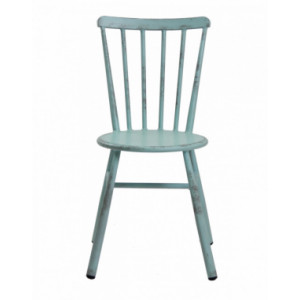 Chaise à barreaux vintage aluminium - Dimensions ( L x P x H )  : 46 x 49 x 85 cm   - Réalisée en aluminium