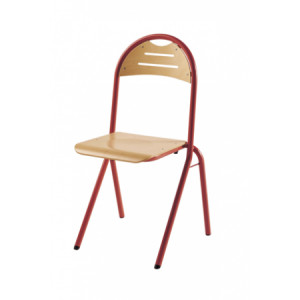 Chaise appui sur table acier - Tailles 1, 2, 3, 4, 5 et 6 - Assise et dossier en hêtre - Piètement tube acier Ø 25 mm