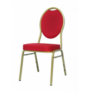 Chaise banquet  - Hauteur d'assise : 46 cm - Structure tube acier - Assise et dossier rembourrés de mousse