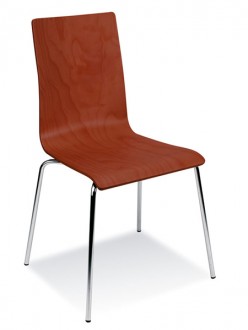 Chaise café monocoque en hêtre - Profondeur d'assise : 450 mm - Largeur d'assise : 380 mm