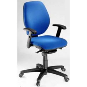 Chaise dactylo synchrone bleu - Dossier réglable en hauteur