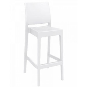 Chaise de bar haute empilable - Hauteur assise : 75 cm – En polypropylène – 2 coloris