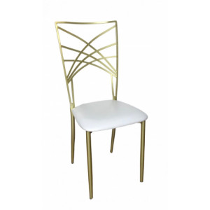 https://www.techni-contact.site/ressources/images/produits/merchandising/chaise-de-reception-gatsby-en-metal-dore-25419123-1.jpg - Structure tube métallique - Peinture époxy dorée - Assise vinyle rembourrée