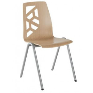 Chaise de réunion en bois - Taille 6 - Coque bois en hêtre - 4 pieds ou Appui sur table
