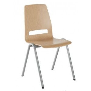 Chaise de réunion en bois  - Taille 6 - Coque bois en hêtre - 4 pieds ou Appui sur table