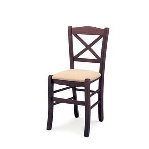 Chaise design en bois café - Chaise et galette simili cuir