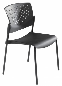 Chaise empilable en polypropylène noire - Dimensions ( L x P x H ) : 53,5 x 54 x 80 cm