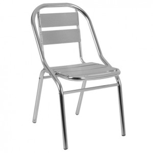 Chaise en aluminium pour terrasse - Dimensions ( L x P x H )  : 46 x 54 x  79.5 cm - Matière dossier : Aluminium