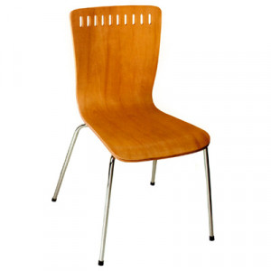 Chaise en bois contreplaqué pour caféteria - Chaise en bois contreplaqué