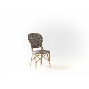 Chaise en rotin naturel - Chaise en rotin naturel brut et fibre synthétique tressée bicolore