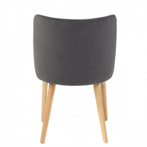 Chaise en velours gris - Matière du revêtement : Velours