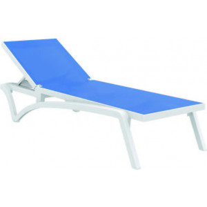 Chaise longue inclinable COSTA - Usage : extérieur - structure : polypropylène - Dimensions (L x lx h) : 193 x 68 x 35 cm