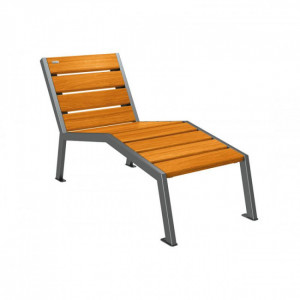 Chaise longue urbaine - Longueur : 600, 1200 ou 1800 mm - 1, 2 ou 3 places - Sur platines