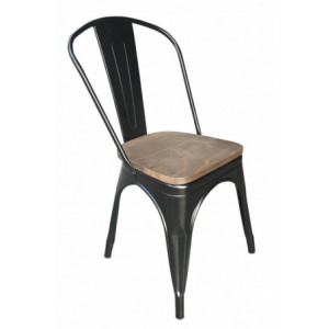 Chaise métallique industrielle empilable - Dimensions ( L x P x H ) : 36 x 45 x 84 cm - Hauteur d'assise : 45 cm - Matière : métallique