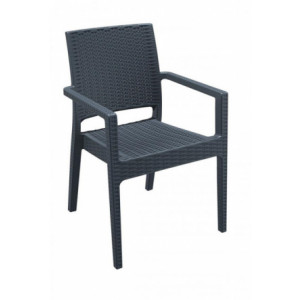 Chaise restaurant en Polypropylène  - Hauteur assise : 45 cm – En polypropylène – Gris foncé