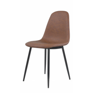 Chaise restaurant en simili cognac - Hauteur : 86.5 cm - Profondeur : 54 cm