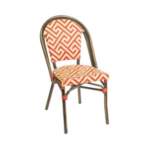 Chaise rotin de terrasse café VENITIA - Usage : extérieur - Structure : aluminium rotin-Dimensions ( L x P x H) : 46 x 45 x 88 cm
