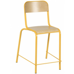 Chaise scolaire haute en hêtre multiplis - Hauteur d’assise : 60 cm - Structure tube Ø 25 mm - Assise et dossier en hêtre