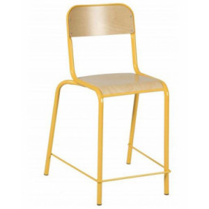 Chaise scolaire haute stratifié - Hauteur d’assise : 60 cm - Structure tube Ø 25 mm - Assise et dossier en hêtre
