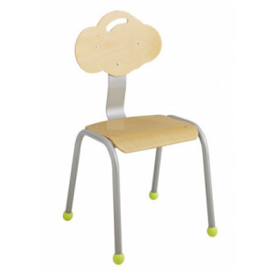 Chaise scolaire maternelle  - Tailles 1, 2, et 3 - Assise et dossier en hêtre - Structure tube Ø 18 mm